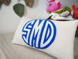 Custom Monogram Embroidered Pillow, Personalized Collage University Monogram Letter Lumbar Pillow, Punch Needle Throw Pillow, Initial Pillow.