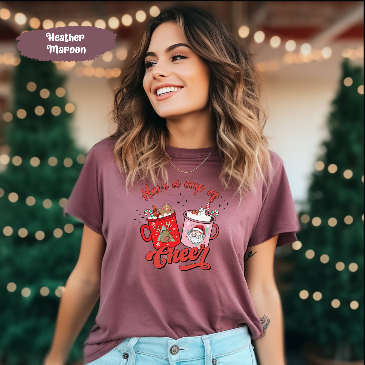 Have a Cup of Cheer Shirt, Cute Christmas Shirt, Christmas Latte Shirt, Retro Have a Cup of Cheer, Merry Christmas Shirt, Fall Coffee Shirt