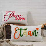 Personalized Baby Name Punch Needle Pillow Cover, Custom Baby Gift Nursery Pillow, Baby Room Decor, Kids Bedroom, Baby Shower Newborn Gift - Arria Home