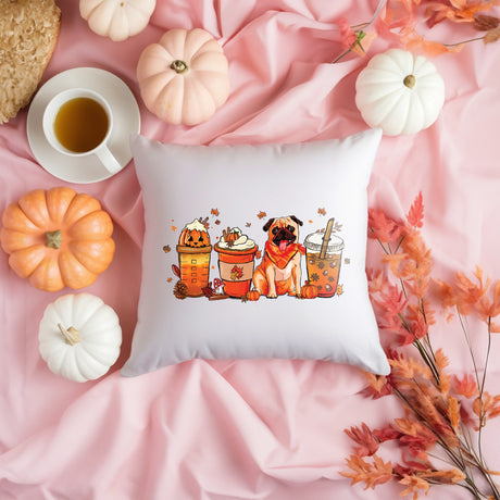 Fall Decoration Lumbar Pillow Cover, Autumn Decor, Pumpkin Watercolor Fall Cups Pillow, Thanksgiving Decor, Halloween Decor, Fall Season - Arria Home