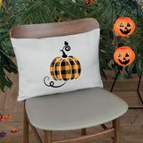 Fall Watercolor Pumpkin Throw Pillow, Autumn Lumbar Pillow, Thanksgiving Farmhouse Decor, Fall Holiday Pillowcase, Fall Housewarming Gift - Arria Home