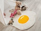 Custom Handmade Tufted Rug, Personalized Kitchen Room Carpet, Dining Carpet, Fried Egg Rug, Housewarming Gift, Kids Birthday Gift - Arria Home