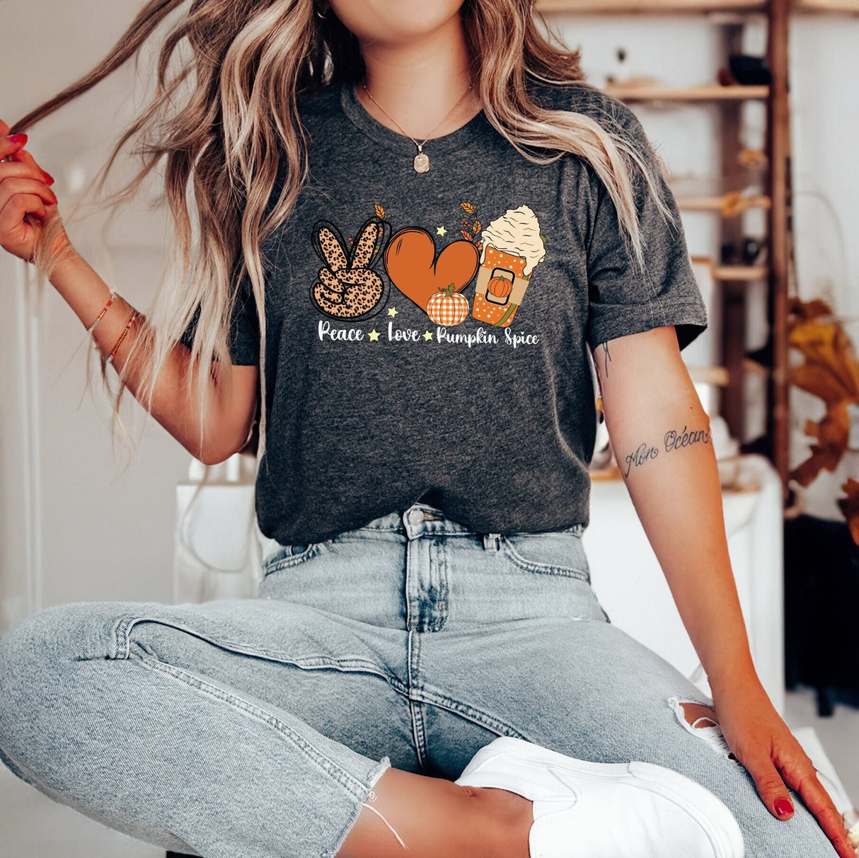 Pumpkin Latte Shirt, Pumpkin Coffee Shirt, Pumpkin TShirt, Pumpkin Spice Shirt, Peace Love Pumpkin, Autumn Shirt, Fall T-Shirt, Pumpkin Gift