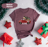 Merry and Bright Christmas Trees Truck Shirt, Merry and Bright Shirt, Christmas T-shirt, Christmas Family, Red Truck Shirt, Christmas Gift