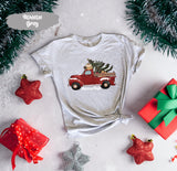 Merry and Bright Christmas Trees Truck Shirt, Merry and Bright Shirt, Christmas T-shirt, Christmas Family, Red Truck Shirt, Christmas Gift