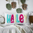 Custom Name Punch Needle Nursery Decor Pillow, Baby Shower Gift, Newborn Baby Gift, Baby Room Decor, Dorm Decor, Birthday Gift, Christmas - Arria Home