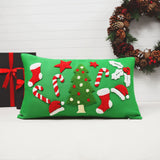 Christmas Custom Handmade Pillow, Christmas Tree, Candy, Socks, Christmas Decor, Punch Needle Round Pillow, Holiday Home Decor Gift Idea - Arria Home