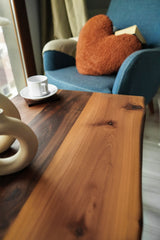 Custom Walnut Wood Coffee Table Rectangle, Coquette Room Decor, Modern Coffee Table, Living Room Decor, Low Coffee Table, New Home Gift - Arria Home