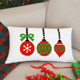 Christmas Ornament Handmade Punch Needle Pillow Cover, Christmas Decor, Holiday Home Decor Gift, Christmas Cushion, Throw Pillowcase Decor - Arria Home