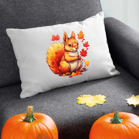 Fall Dog with Leaves Watercolor Throw Pillow, Thanksgiving Decor, Autumn Decor, Fall Cat Halloween Decor, Farmhouse Decor, Holiday Decor - Arria Home