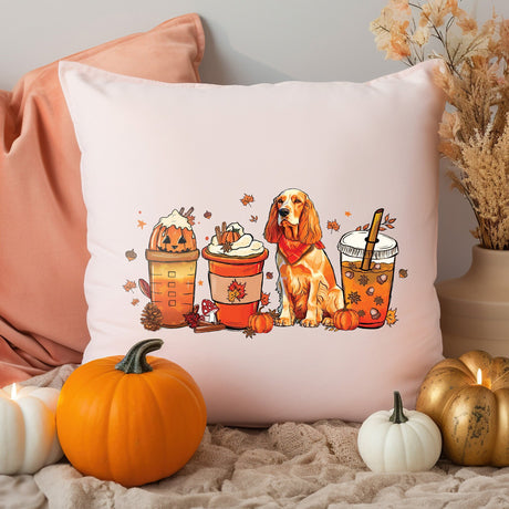 Fall Decoration Lumbar Pillow Cover, Autumn Decor, Pumpkin Watercolor Fall Cups Pillow, Thanksgiving Decor, Halloween Decor, Fall Season - Arria Home