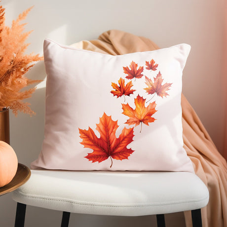 Fall Watercolor Leaves Throw Pillow, Autumn Decorations, Thanksgiving Decor, Halloween Decor, Boho Fall Decor, Fall Lumbar Pillow Cover - Arria Home