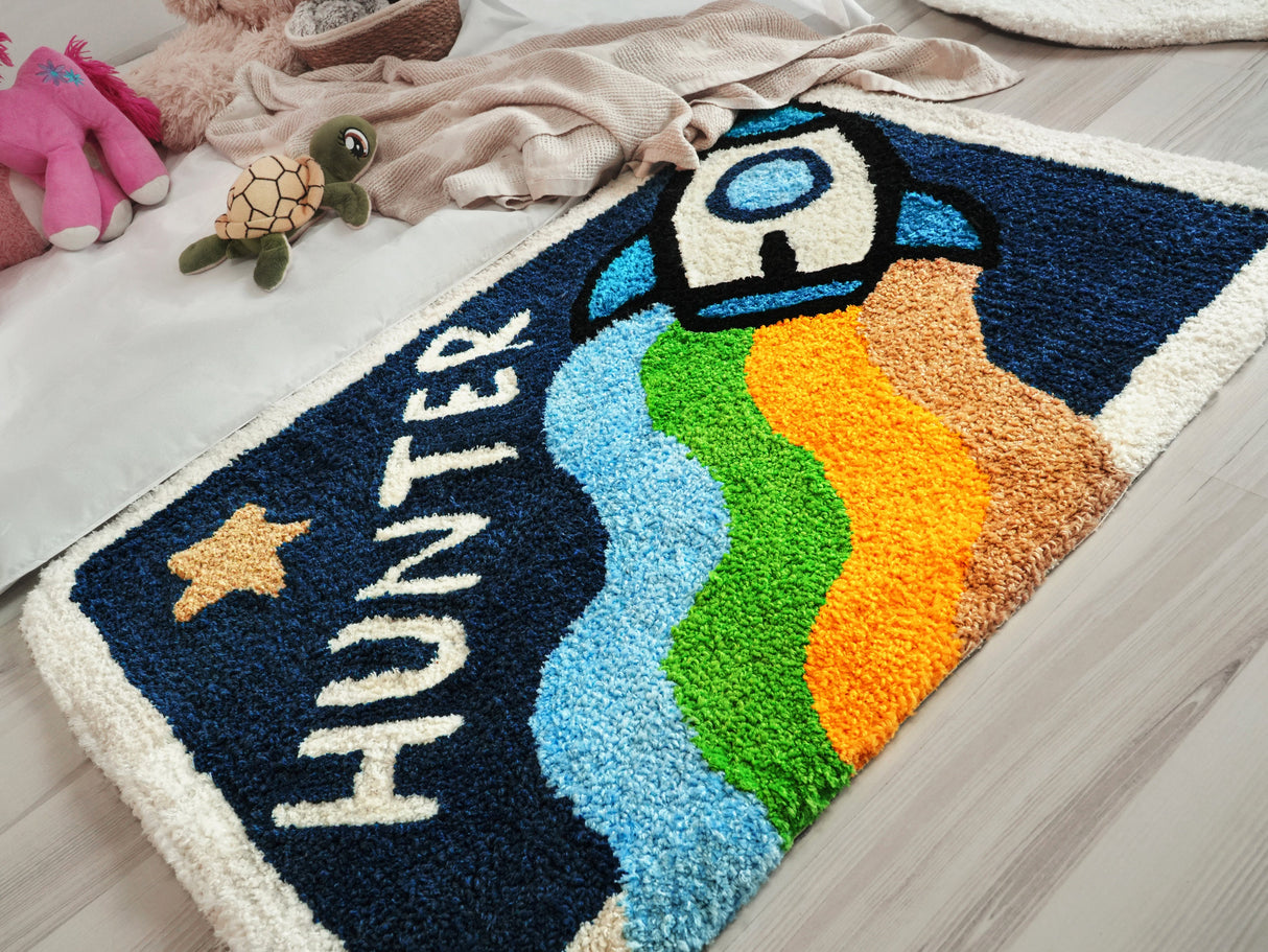 Custom Handmade Tufted Rugs, Personalized Baby Crawling Playmat Carpet, Baby Shower Gift, Toddler Birthday Gift, Kids Room Floor Decor Gift - Arria Home