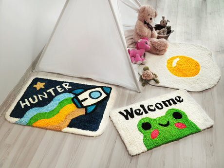 Personalized Baby Room Tufted Rug, Toddler Playmat, Baby Crawling Mat Super Soft Carpet, Custom Tufted Rug, Baby Shower Gift, Newborn Gift - Arria Home