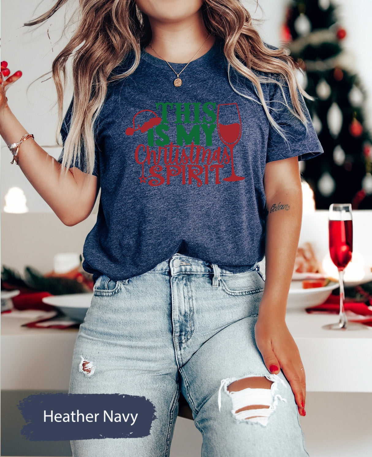 Christmas Spirit Tshirt, Wine Shirt, Christmas Gift Women, Merry Christmas, Christmas Tshirts, Xmas Shirts, Christmas Tees, Seasonal Gift