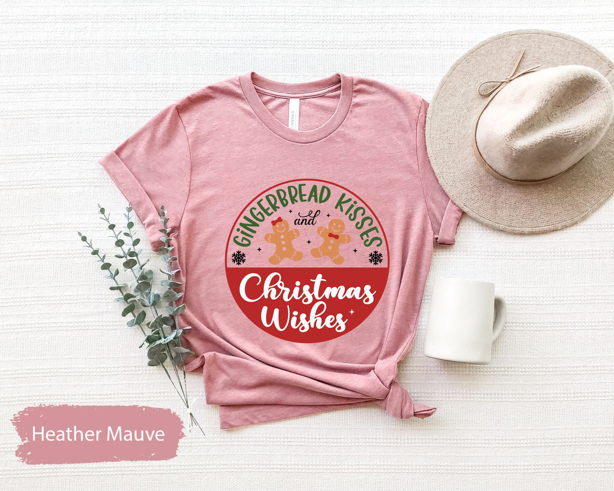 Gingerbread Shirt, Christmas Gift, Christmas Wishes, Gingerbread Kisses, Christmas Tshirts, Christmas Gifts, Xmas Cookie Shirt, Holiday Tees