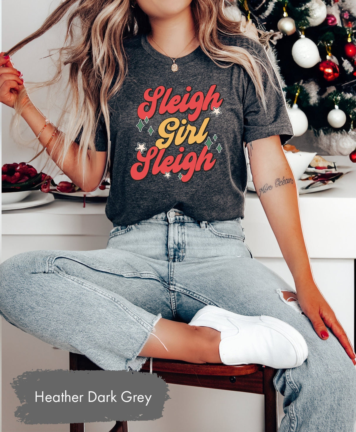 Sleigh Girl Shirt, Christmas Gift Women, Gift for Her, Christmas Shirts, Merry Christmas, Xmas Tees, Santa Tshirts, Christmas Gifts