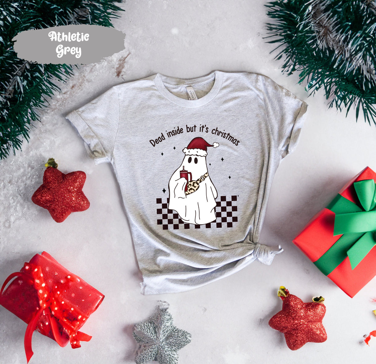 Dead Inside Shirt, Cute Christmas Shirt, Christmas Gift Women, Soft T Shirt, Winter Shirt, Merry Christmas Tee, Gift for Young Girl