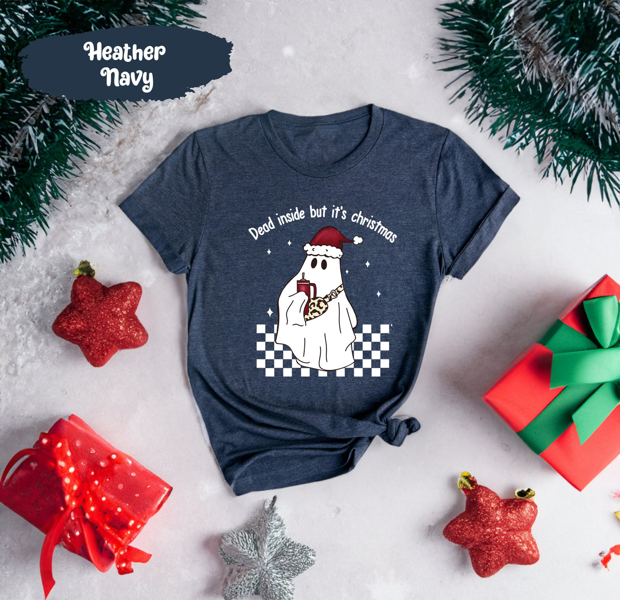 Dead Inside Shirt, Cute Christmas Shirt, Christmas Gift Women, Soft T Shirt, Winter Shirt, Merry Christmas Tee, Gift for Young Girl