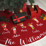 Personalized Christmas Tree Skirt, Custom Christmas Tree Family Holiday Decorations, Xmas Pine Tree Decorations, Gift for Christmas - Arria Home