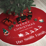 Christmas Holiday Home Decor Custom Tree Skirt, Personalized Xmas Tree Skirt, Christmas Decorations, Pine Tree Skirt, Family Gift for Xmas - Arria Home