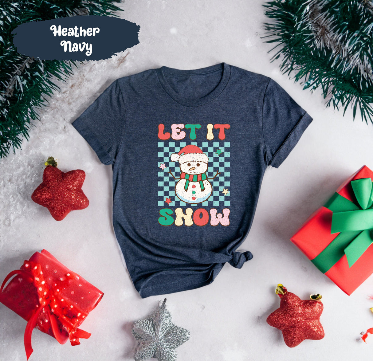 Let it Snow Christmas Shirt, Snowman Shirt, Winter Shirt, Christmas Shirt, Christmas T-Shirt, Christmas Gift, Holiday Shirt, Retro Chritmas