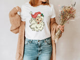 Retro Santa TShirt, Vintage Santa Shirt, Retro Christmas Santa, Holiday Clothing Women, Christmas Tee for Woman, Holiday Shirt