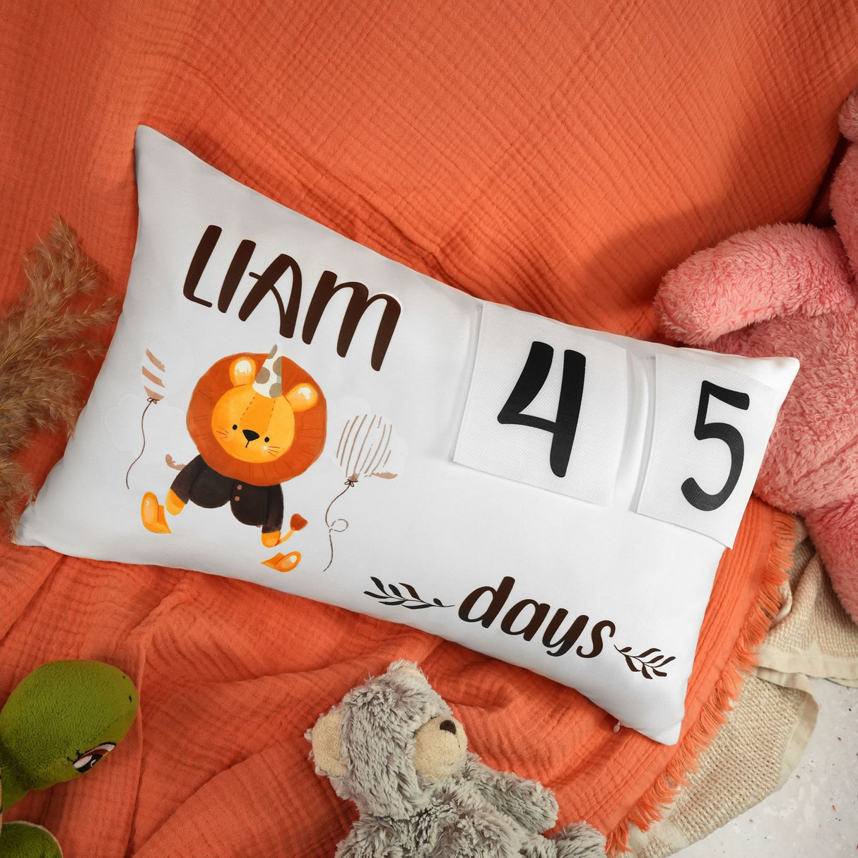 Personalized Baby Milestone Pillow, First Christmas Gift, Baby Shower Gift, Nursery Decor, Baby Photo Props, Custom Baby Gift, Monthly Prop - Arria Home