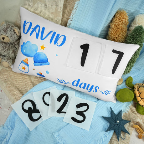 Custom Baby Milestone Monthly Daily Milestone Pillow, Baby Shower Decor Gift, Nursery Decor, Baby Name Pillow, First Christmas Gift Idea - Arria Home