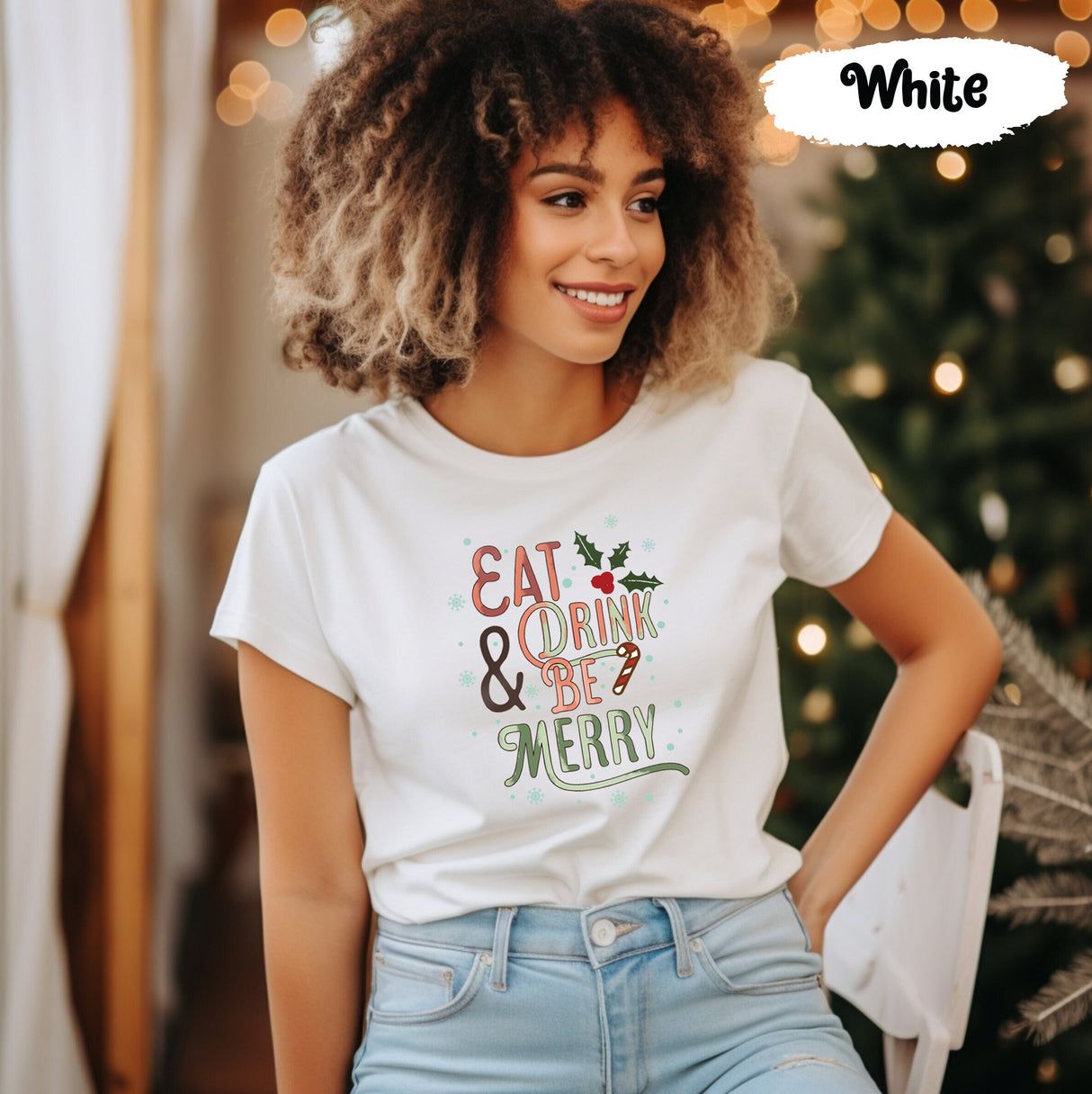 Eat Drink and Be Merry Shirt, Chritmas Shirt, Seasonal Shirt, Holiday Shirt, Christmas Gift, Merry Christmas, Christmas Party Tee