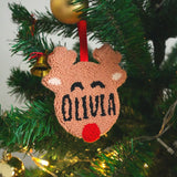 Baby First Christmas Personalized Ornament Embroidered, Baby Shower Gift, First Christmas Ornament, Baby Name Sign, Custom Embroidered Charm - Arria Home