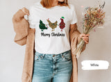 Christmas Chicken, Christmas Light Tee, Merry Christmas, Retro Christmas, New Year's Eve Shirt, Seasonal Shirts, Christmas Gift Women