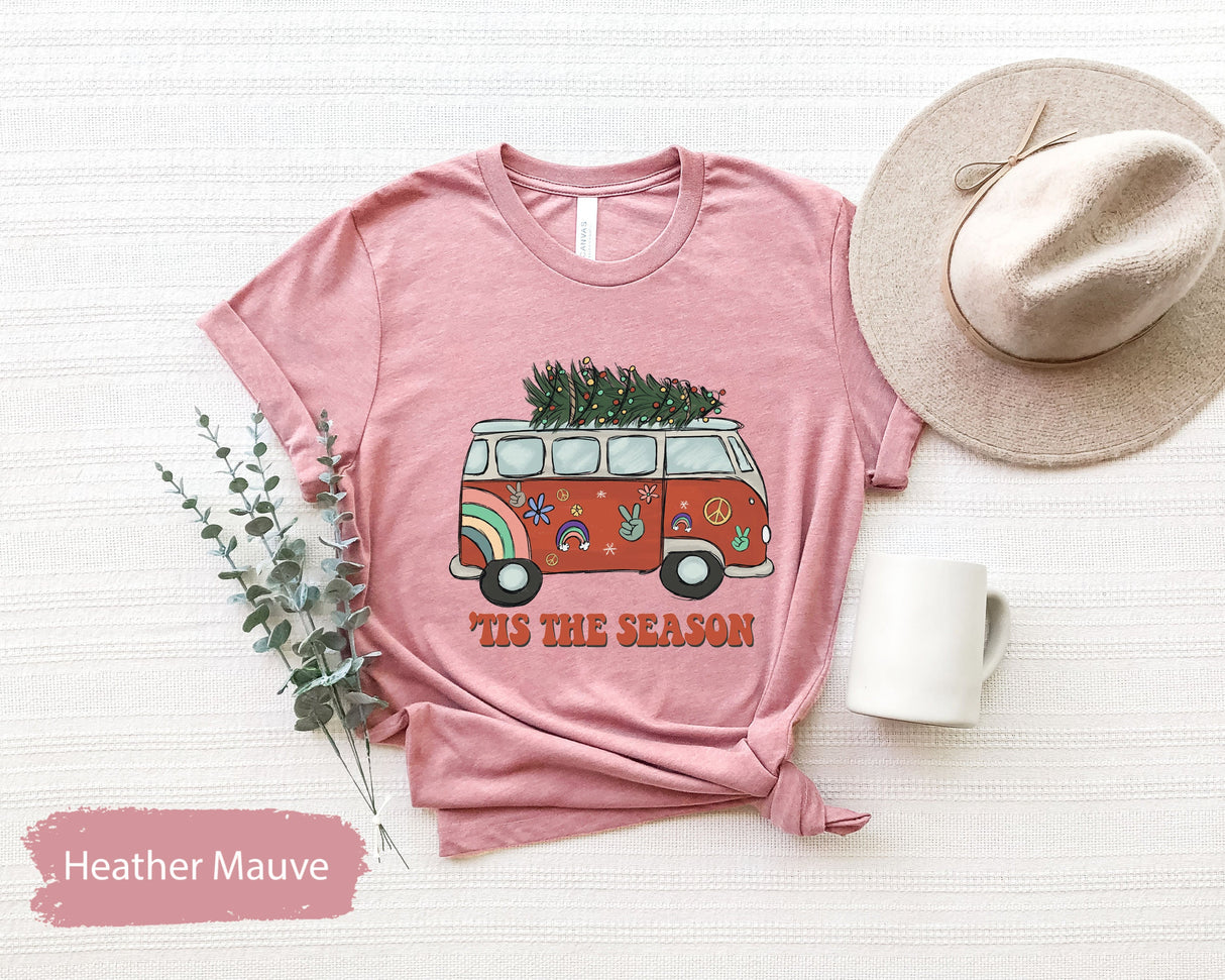 Tis The Season Shirt, Christmas Tree Tee, Hippie Christmas, Retro Christmas, Christmas Tree, Tis The Season, Merry Christmas Tee