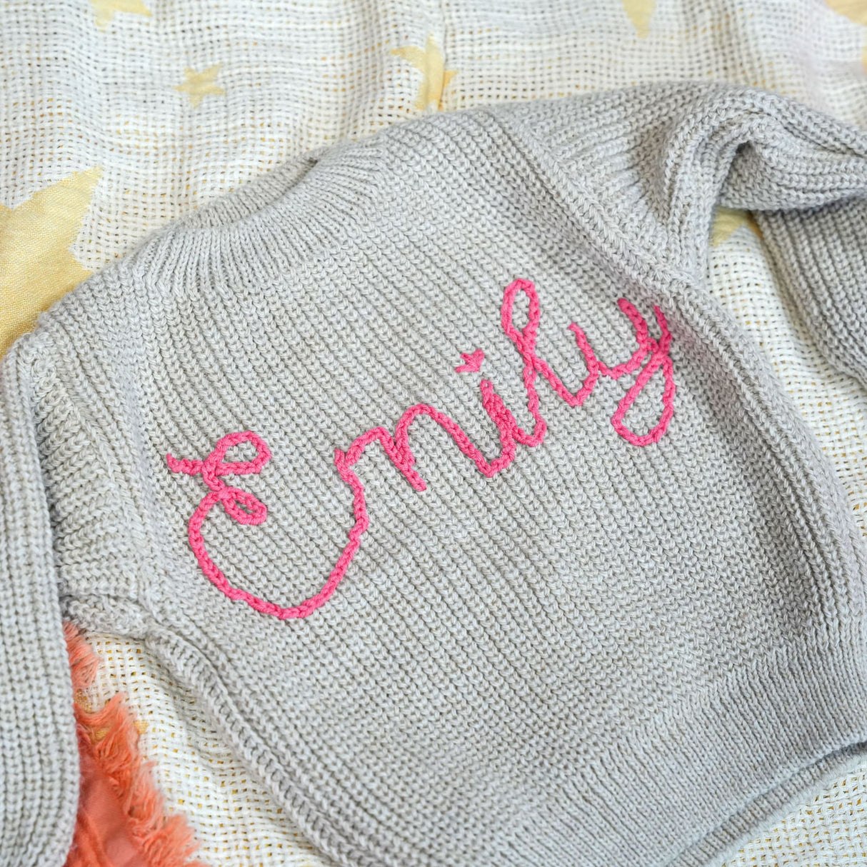 Personalized Baby Embroidered Knit Sweater, Custom Baby Blanket, Christmas Gift, Baby Shower Gift, Nursery Gift, Newborn Gift, New Mom Gift - Arria Home