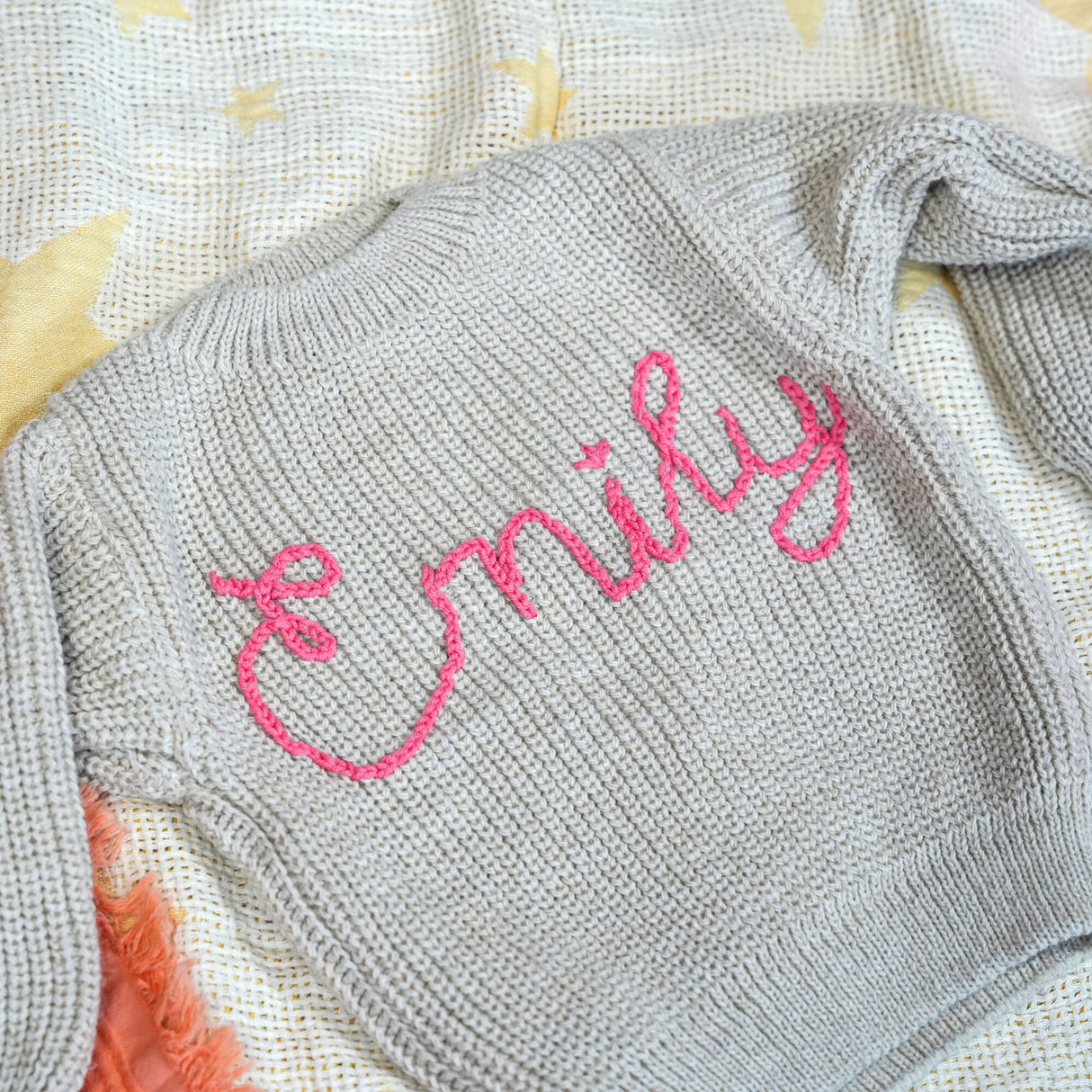 Custom Baby Embroidered Blanket, Personalized Blanket, Stroller Blanket, Newborn Gift, Baby Shower Gift, Embroidered Beanie, Sweater, Pillow - Arria Home