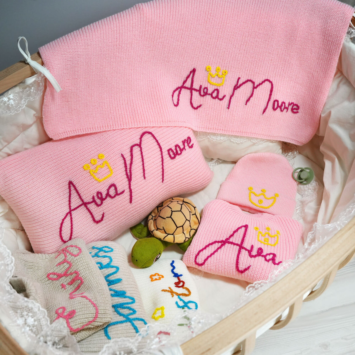 Personalized Baby Embroidered Sweater, Custom Name Blanket, Embroidered Beanie, Baby Name Pillow, First Christmas Nursery Gift, Newborn Gift - Arria Home