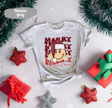 Merry Christmas Tee, Smiley Face Shirt, Santa Shirts, Christmas Gift Women, Winter Shirt, Retro Christmas, Xmas Family Shirt, Holiday Tshirt