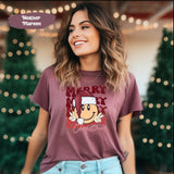 Merry Christmas Tee, Smiley Face Shirt, Santa Shirts, Christmas Gift Women, Winter Shirt, Retro Christmas, Xmas Family Shirt, Holiday Tshirt