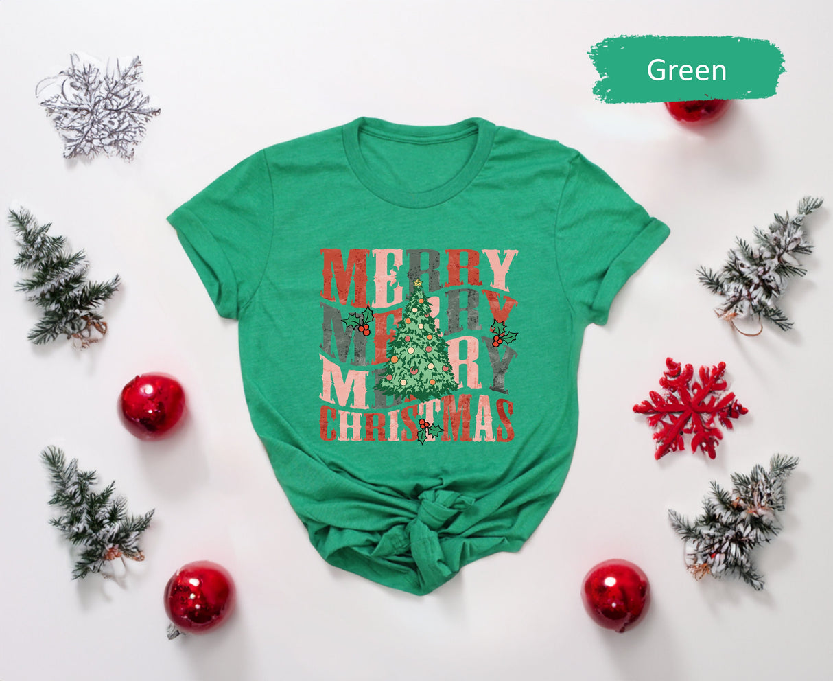 Vintage Merry Christmas Shirt, Christmas Tree Shirt, Christmas Shirt, Retro Christmas Shirt, Merry Christmas, Holiday Shirt, Christmas Gift