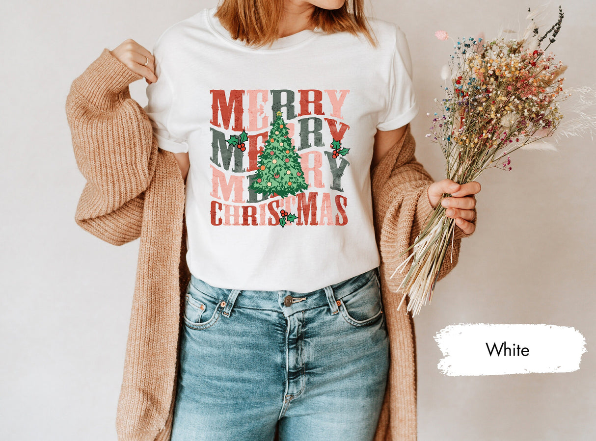 Vintage Merry Christmas Shirt, Christmas Tree Shirt, Christmas Shirt, Retro Christmas Shirt, Merry Christmas, Holiday Shirt, Christmas Gift