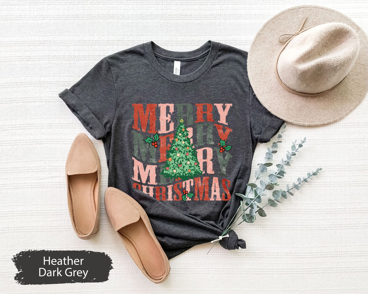 Vintage Merry Christmas Shirt, Christmas Tree Shirt, Christmas Shirt, Retro Christmas Shirt, Merry Christmas, Holiday Shirt, Christmas Gift