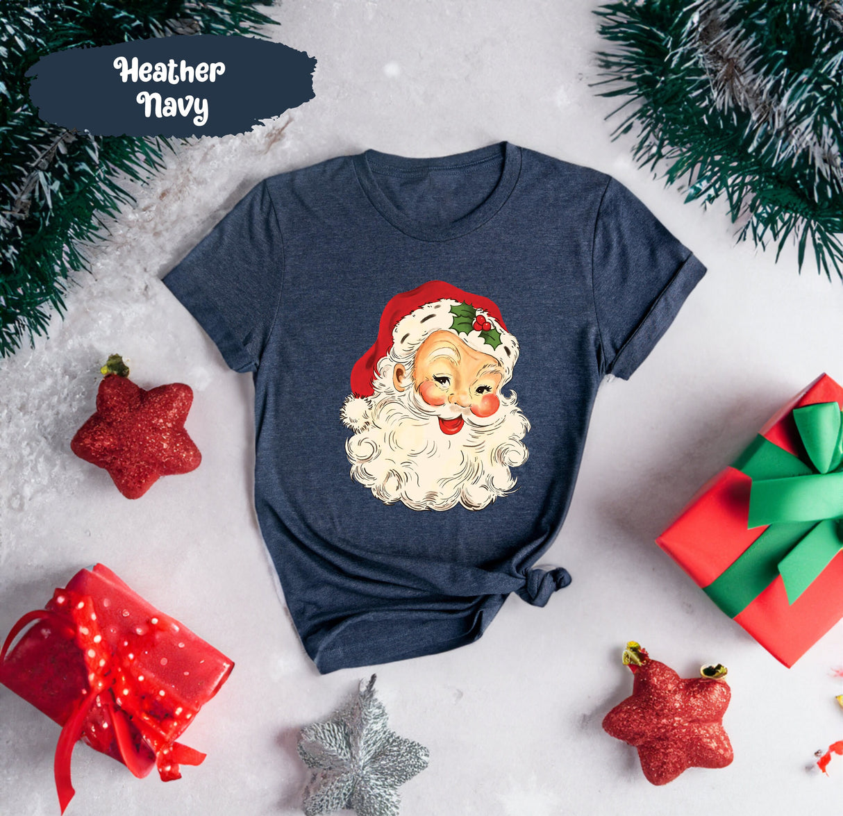 Vintage Santa, Santa Shirts, Santa Claus, Santa Claus Shirt, Merry Christmas Tee, Holiday Tshirt, Cute Christmas Shirt, Christmas Gift Women