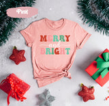 Merry and Bright Shirt, Merry Christmas, Merry Christmas Tee, Merry and Bright Tee, Merry Tee, Merry Shirts, Vintage Santa, Retro Christmas