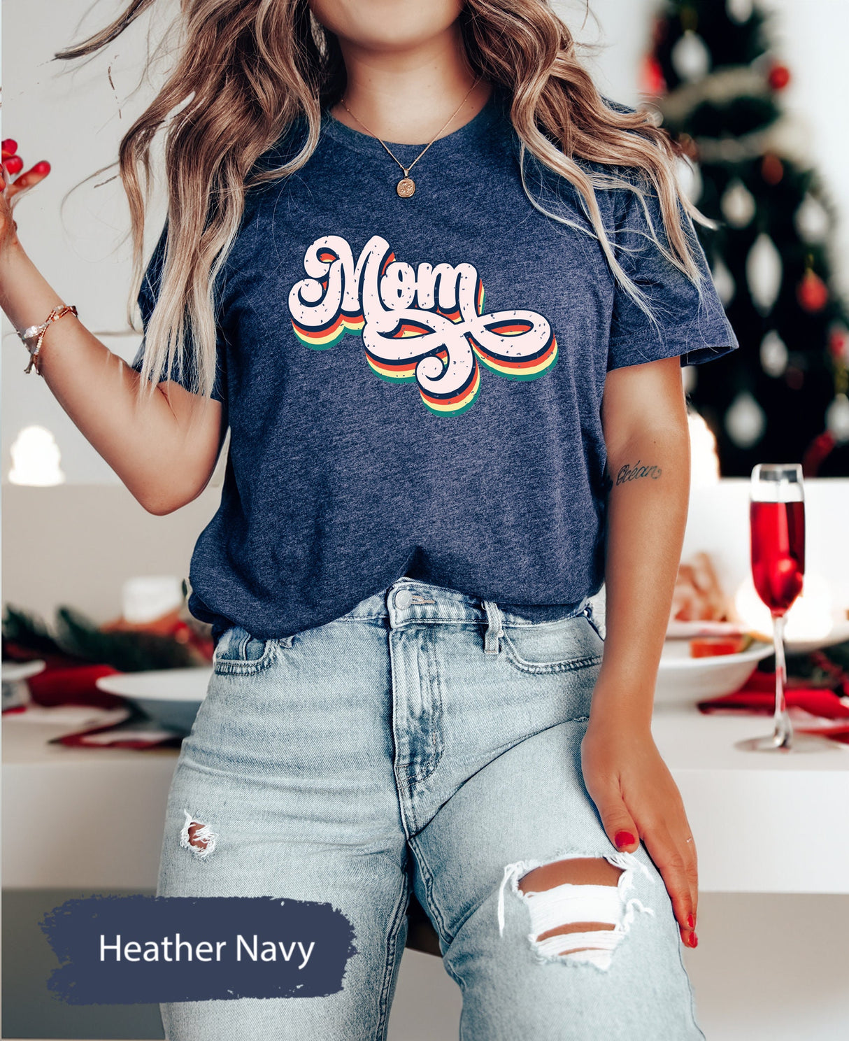 Retro Mom Christmas Shirt, Mom Shirt, Christmas Mom, Mother Shirt, Gift for Mom, Mother Gift, Christmas Gift, New Mom Gift, New Mom Shirt