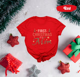 First Christmas As Mom Shirt, Mom Christmas Gift, Mama Shirt, Mother Tshirt, Cute Christmas Shirt, Vintage Santa, Retro Christmas