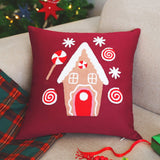 Gingerbread House Punch Needle Pillow Cover, Christmas Cushion, Christmas Decor Gift Idea, Farmhouse Decor, Holiday Home Decor Throw Pillow - Arria Home