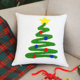 Christmas Tree Punch Needle Pillow Cover, Christmas Decorations, Farmhouse Decor, Merry Christmas Cushion, Winter Holiday Decor, Custom Gift - Arria Home