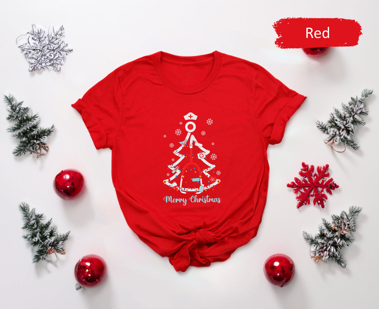 Stethoscope Christmas Tree Shirt, Nurse Christmas Shirt, Doctor Christmas Shirt, Christmas Doctor Gift, Xmas Nurse Shirt, Holiday Apparel