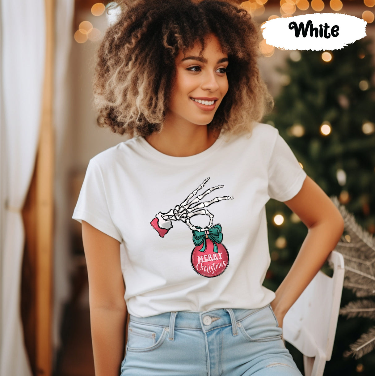 Merry Christmas Shirt with Skeleton Hand Holding Ornament, Merry Christmas Tee, Skeleton Christmas, Skeleton Hand Tshirt, Ornament Shirts