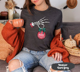 Merry Christmas Shirt with Skeleton Hand Holding Ornament, Merry Christmas Tee, Skeleton Christmas, Skeleton Hand Tshirt, Ornament Shirts